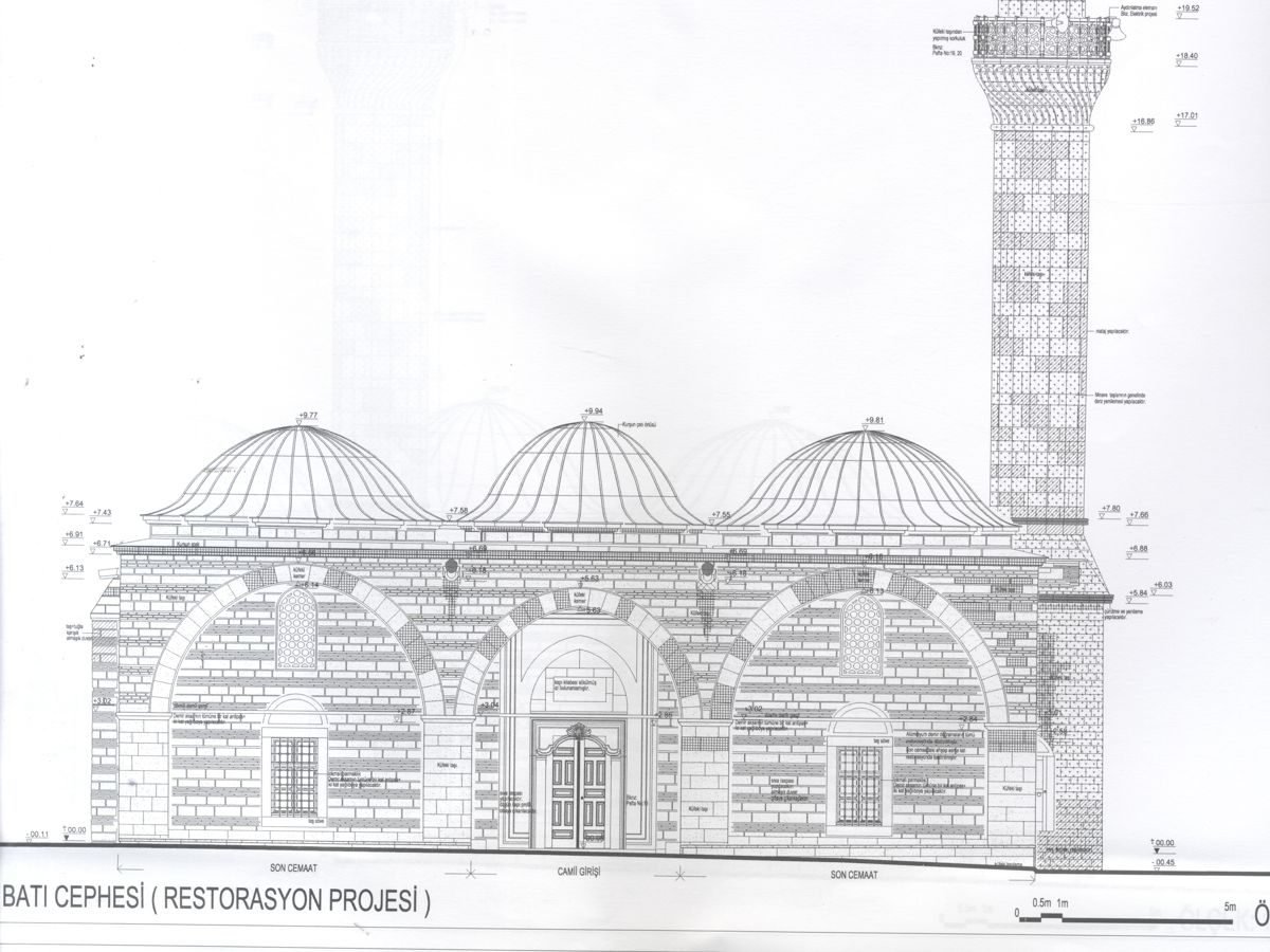 Atik Ali Paşa Camii restorasyon paftası